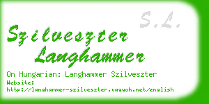 szilveszter langhammer business card